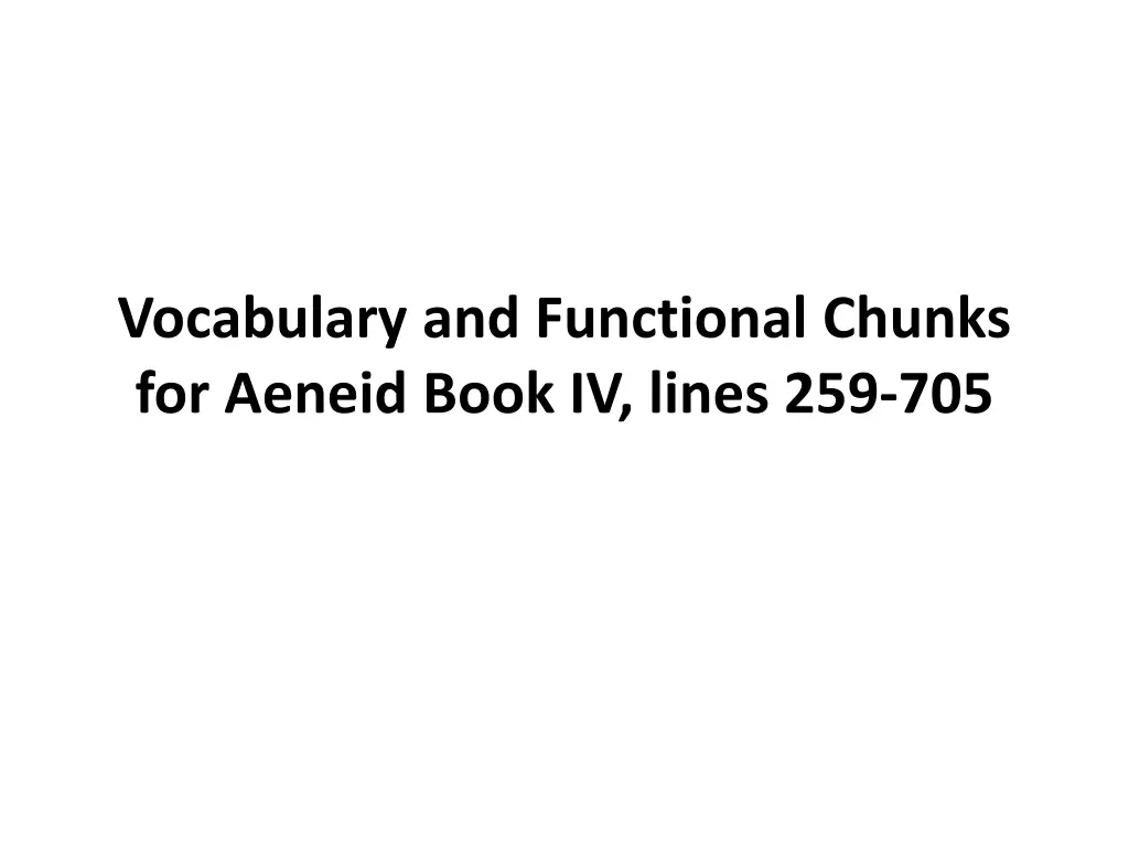 vocabulary and functional chunks for aeneid book n.w