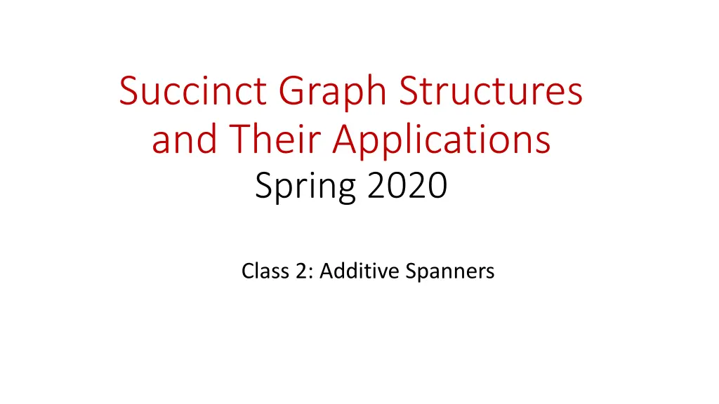 succinct graph structures and their applications n.w
