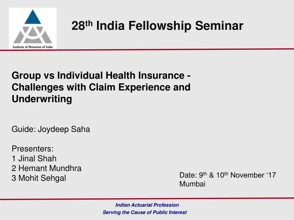 28 th india fellowship seminar n.w