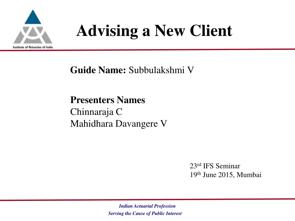 advising a new client n.w