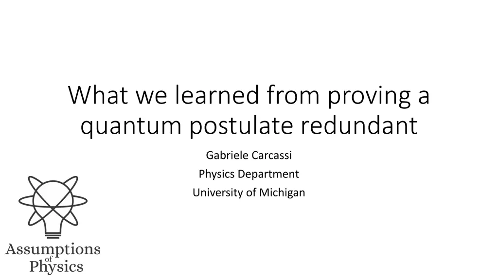 what we learned from proving a quantum postulate n.w