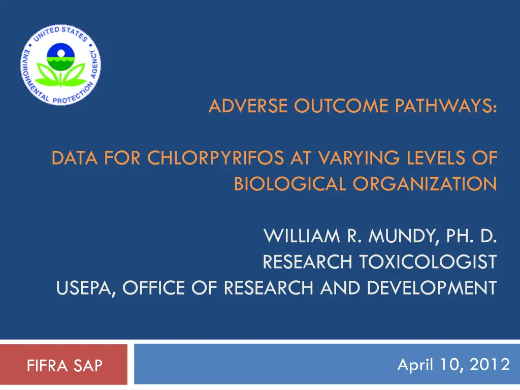 adverse outcome pathways n.w