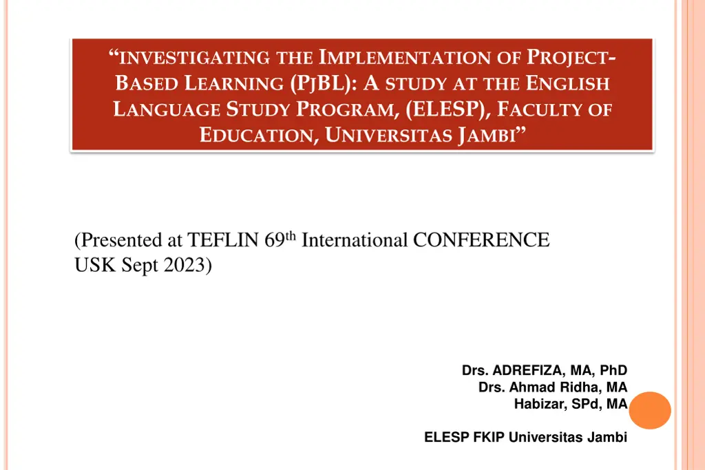 investigating the i mplementation of p roject n.w