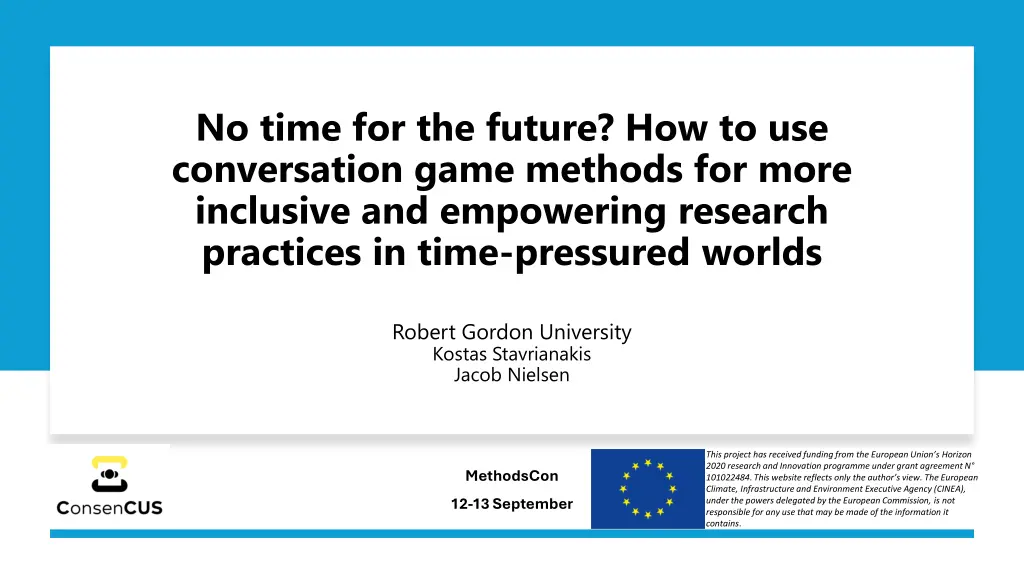 no time for the future how to use conversation n.w