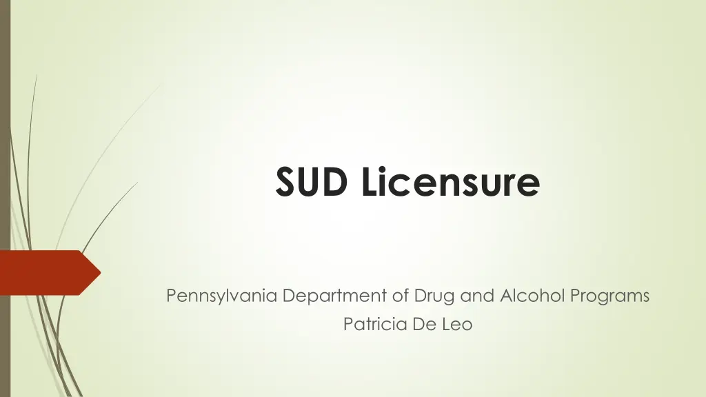 sud licensure n.w