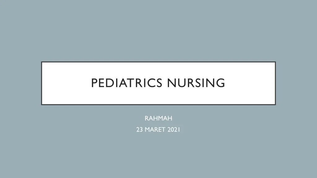 pediatrics nursing n.w