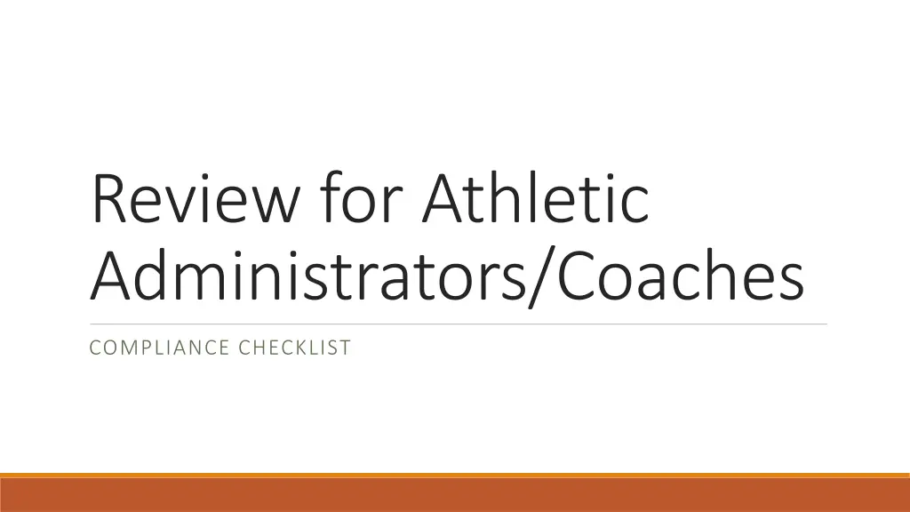 review for athletic administrators coaches n.w