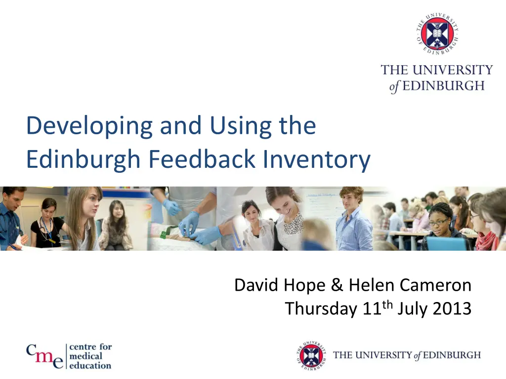 developing and using the edinburgh feedback n.w