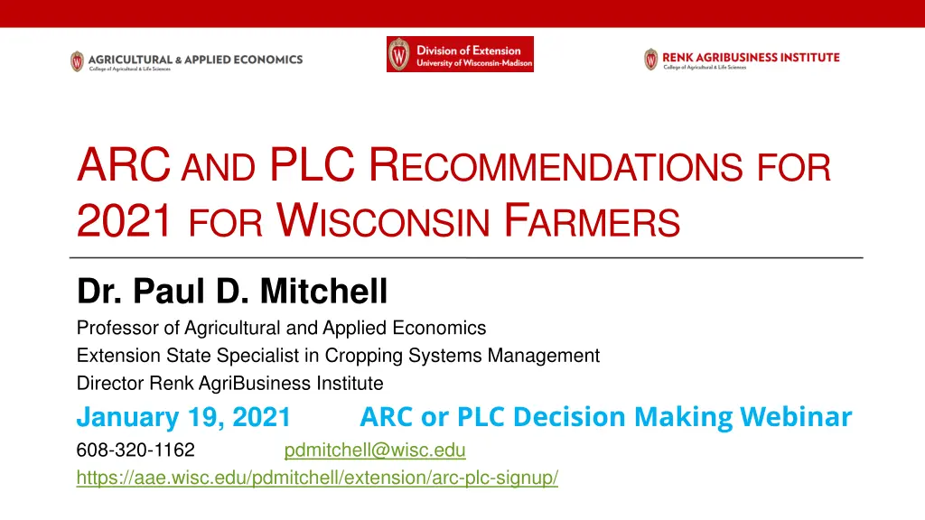 arc and plc r ecommendations for 2021 n.w