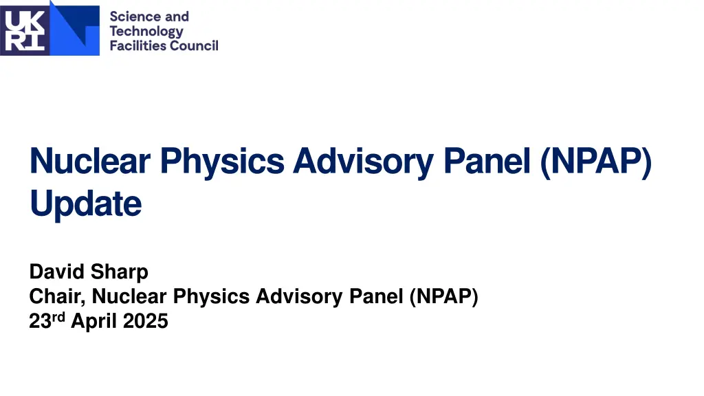 nuclear physics advisory panel npap update n.w