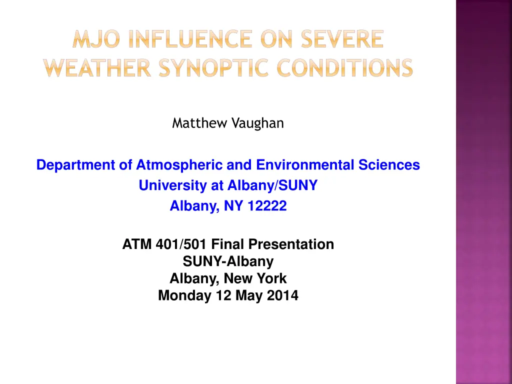 mjo influence on severe weather synoptic n.w
