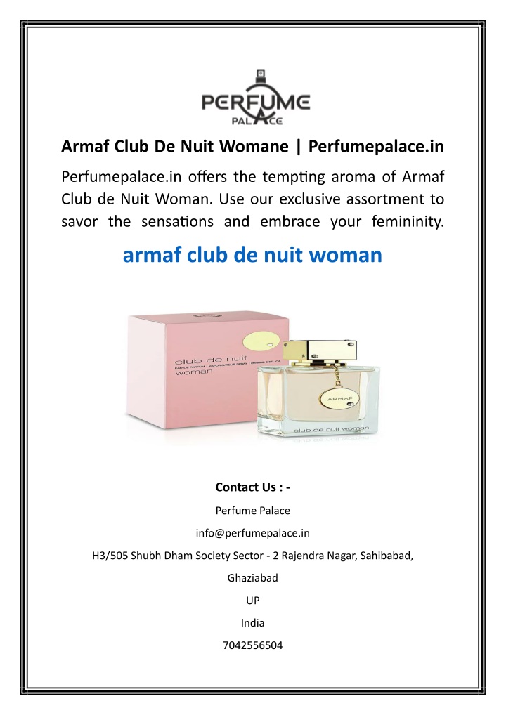 armaf club de nuit womane perfumepalace in n.w