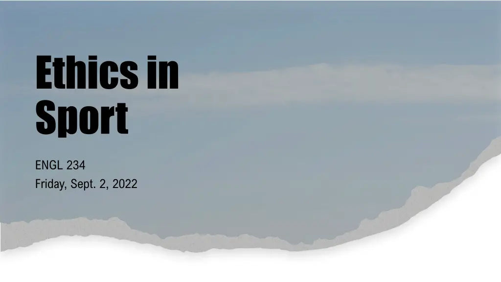 ethics in sport n.w