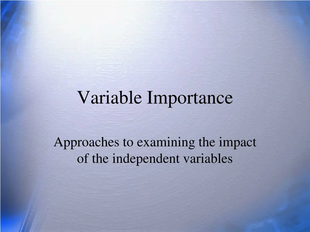 variable importance n.w