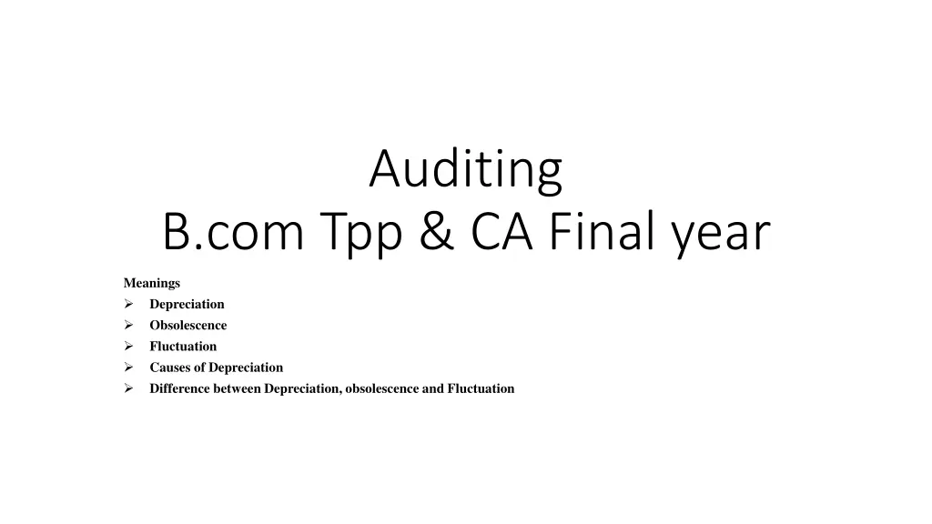 auditing n.w