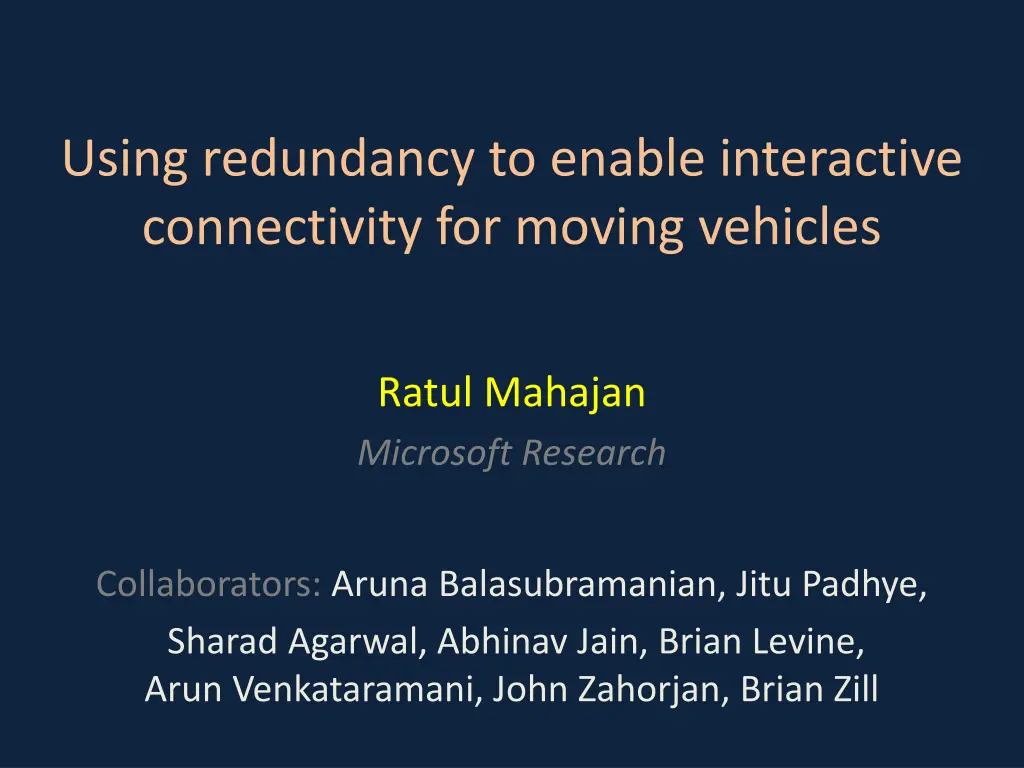 using redundancy to enable interactive n.w