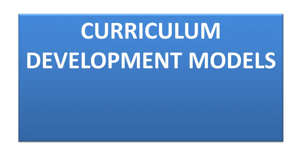 curriculum development models n.w
