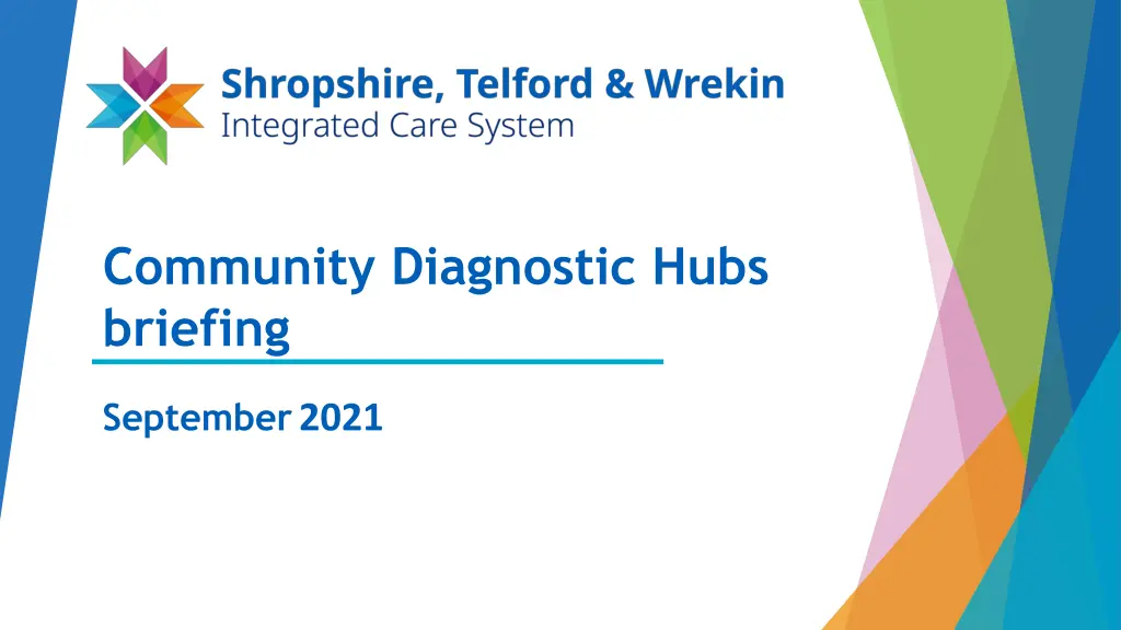community diagnostic hubs briefing n.w