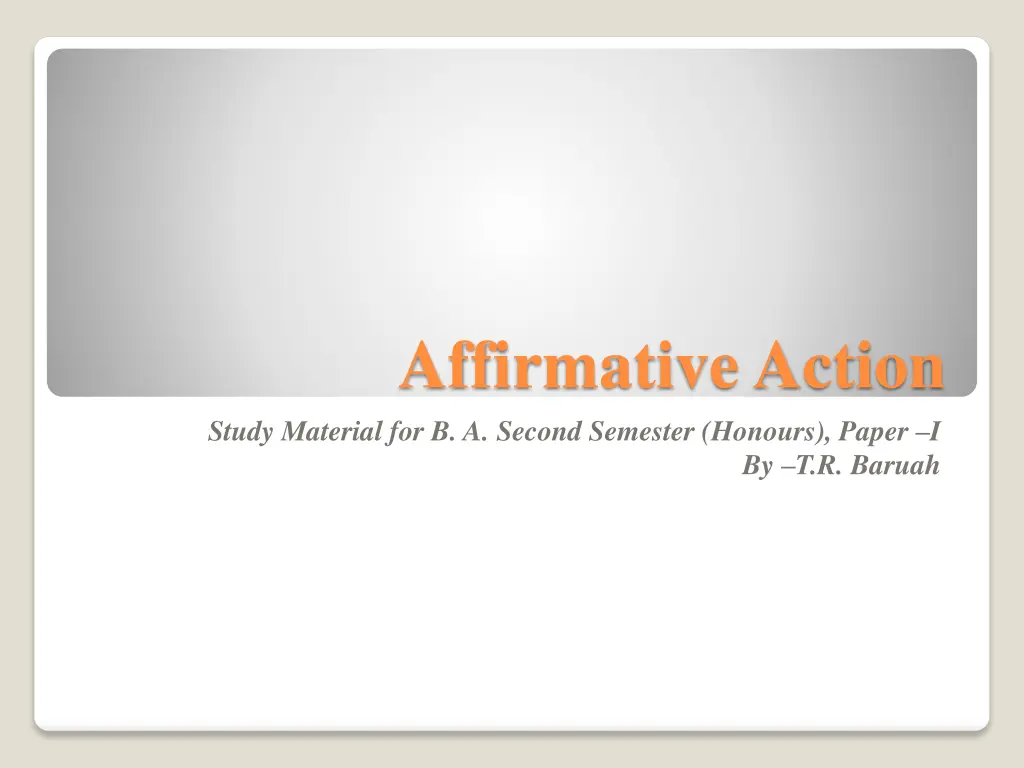 affirmative action study material for b a second n.w