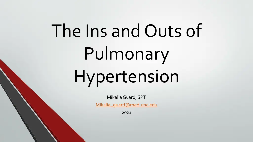 the ins and outs of pulmonary hypertension n.w
