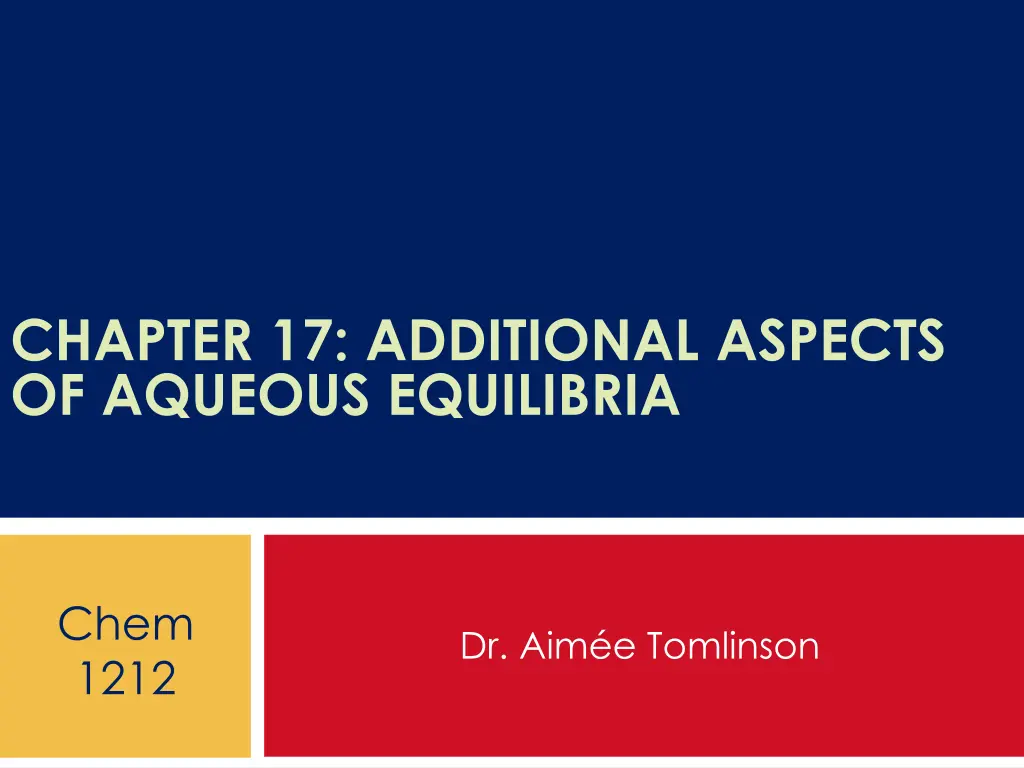 chapter 17 additional aspects of aqueous n.w