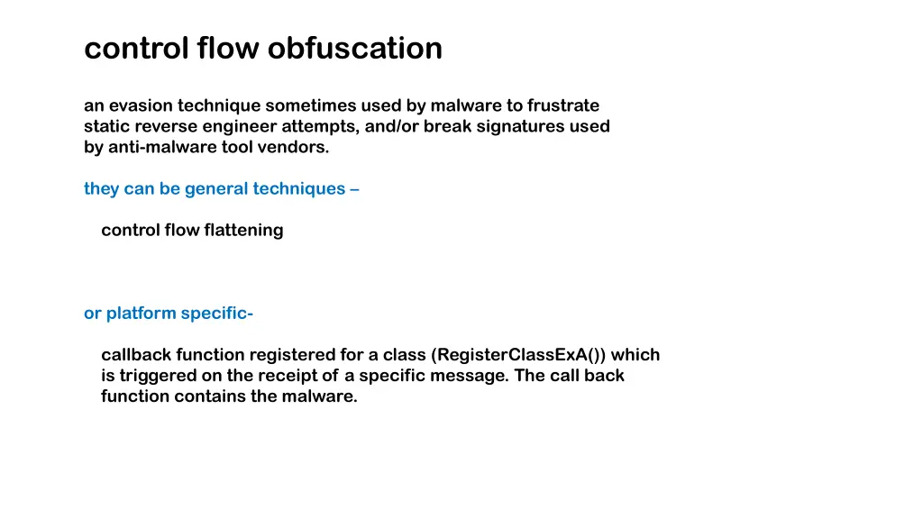 control flow obfuscation n.w