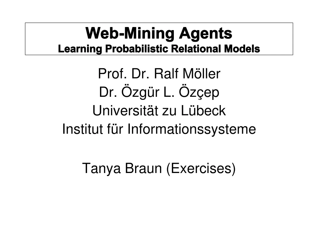 web mining agents learning probabilistic n.w