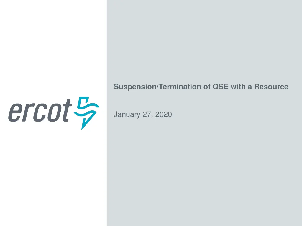 suspension termination of qse with a resource n.w