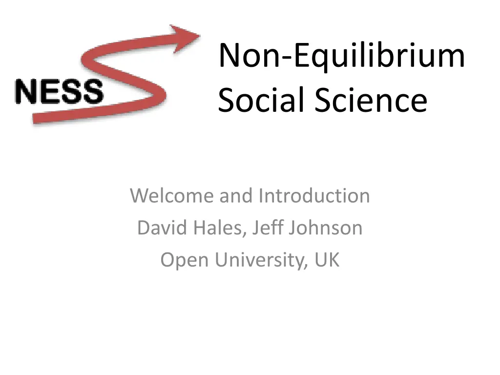 non equilibrium social science n.w