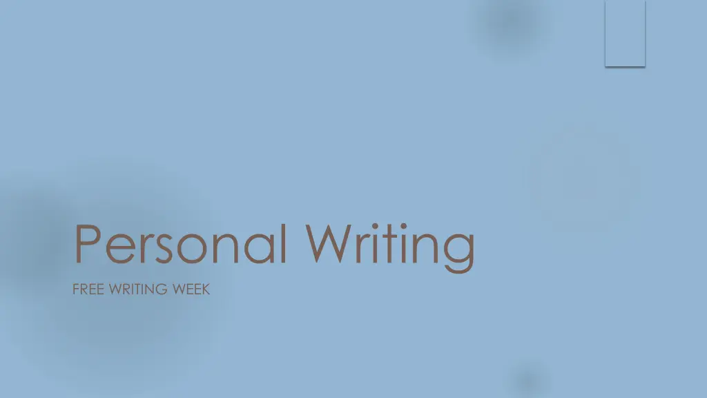 personal writing free writing week n.w