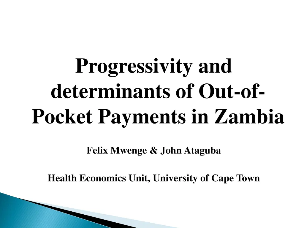 progressivity and determinants of out of pocket n.w