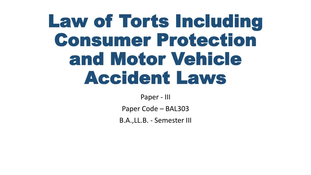 law of torts including law of torts including n.w