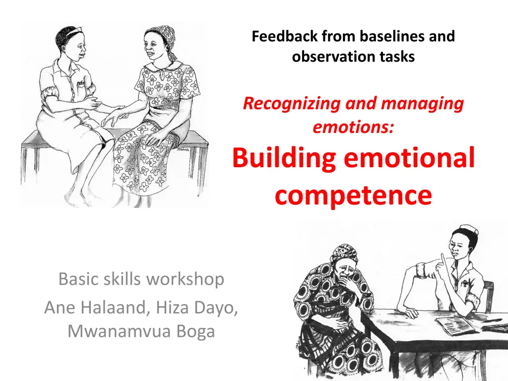 feedback from baselines and observation tasks n.w