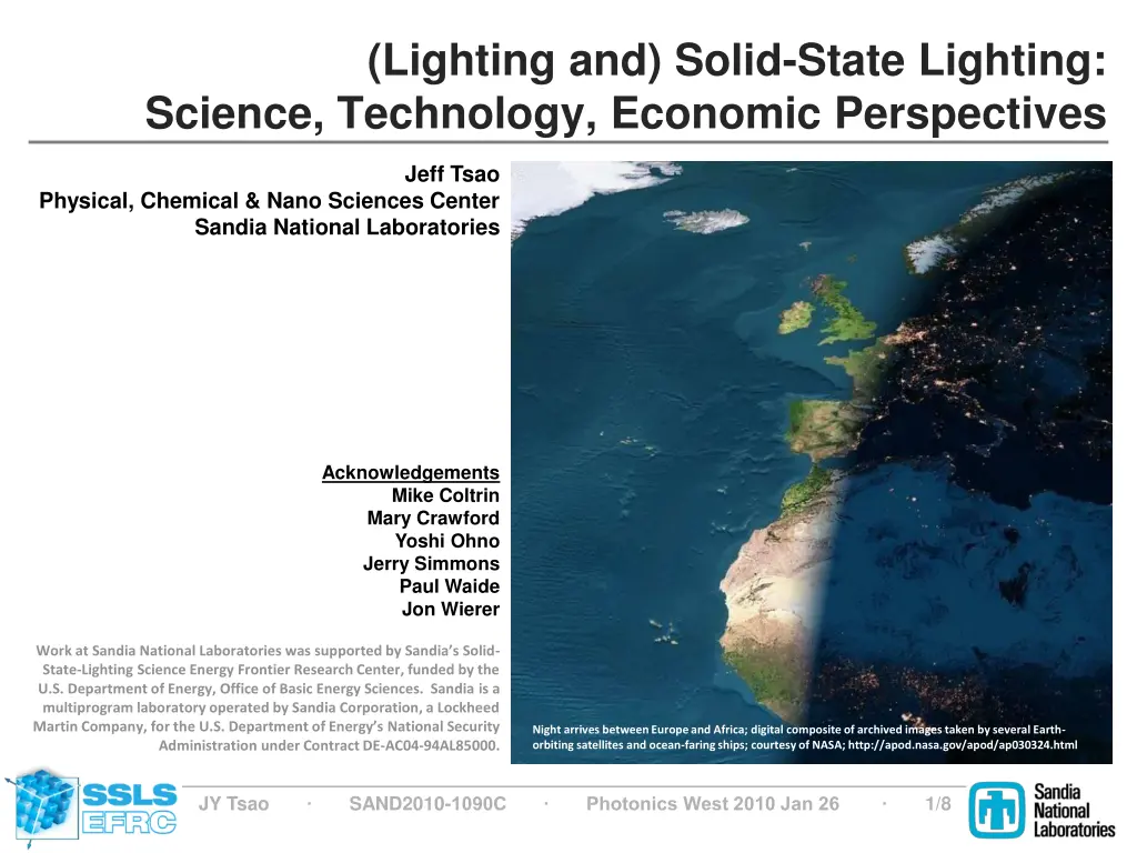 lighting and solid state lighting science n.w