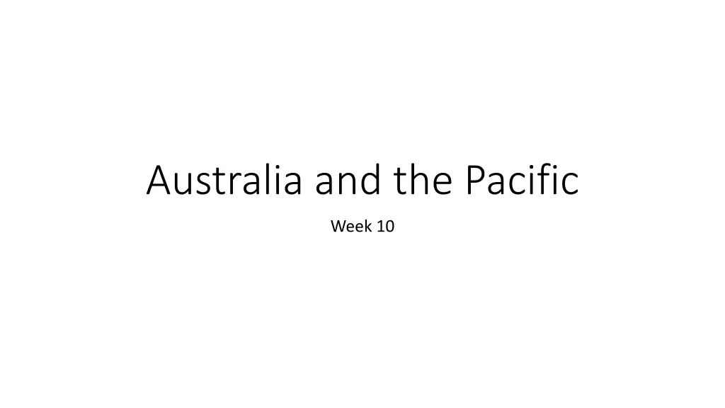 australia and the pacific n.w