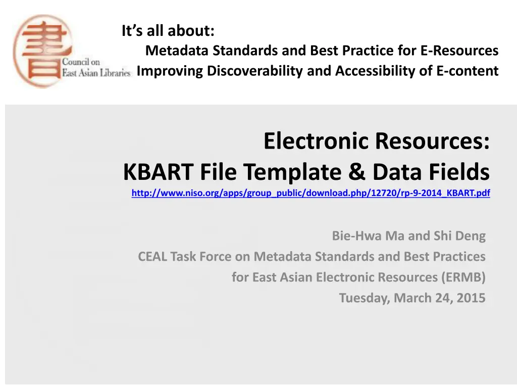 it s all about metadata standards and best n.w