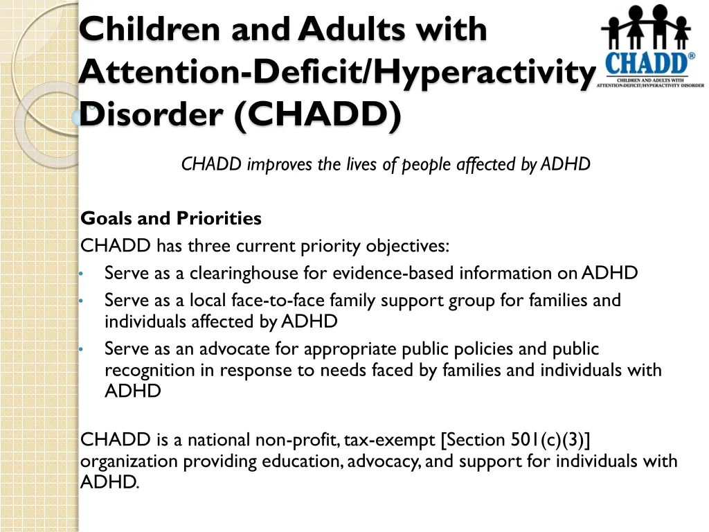 children and adults with attention deficit n.w