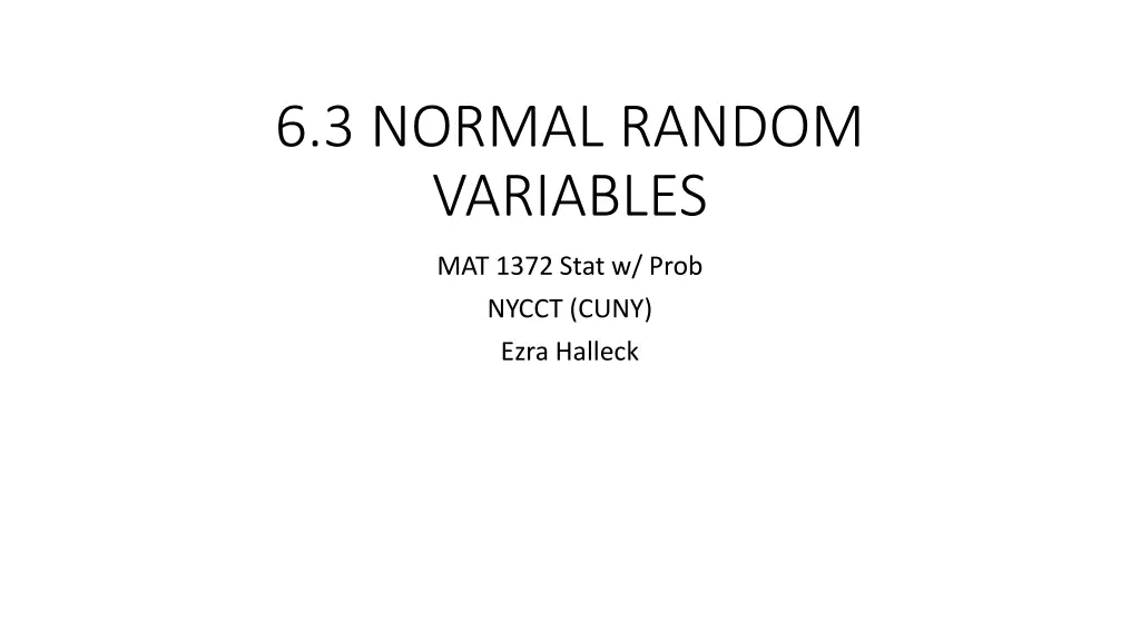 6 3 normal random variables n.w