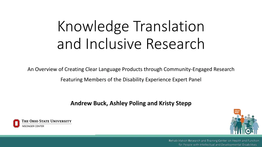knowledge translation and inclusive research n.w