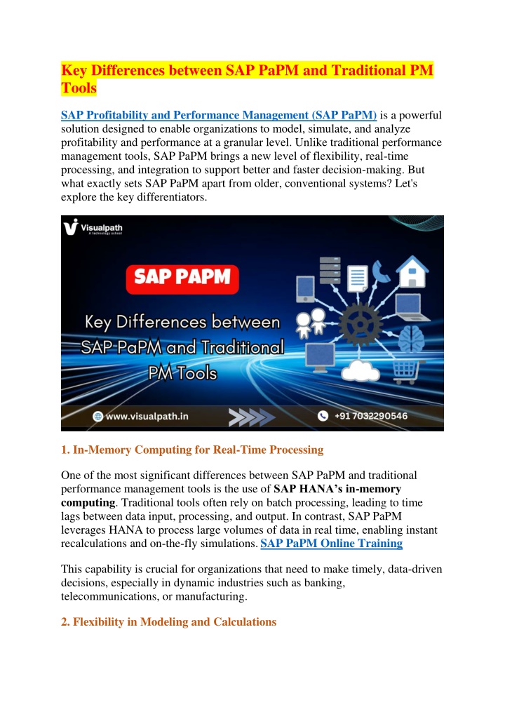 key differences between sap papm and traditional n.w