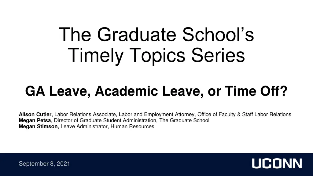 the graduate school s timely topics series n.w