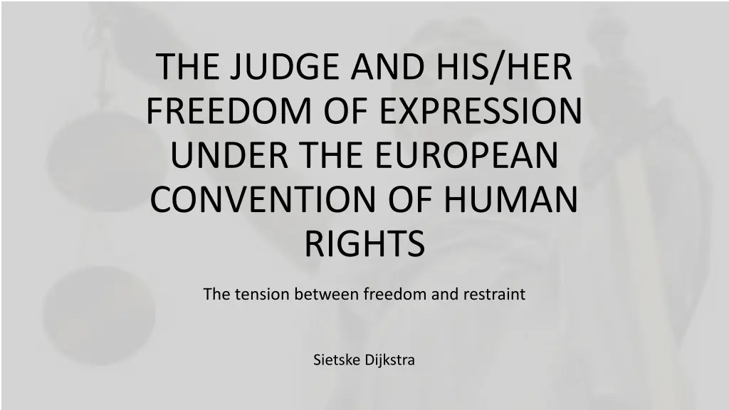 the judge and his her freedom of expression under n.w