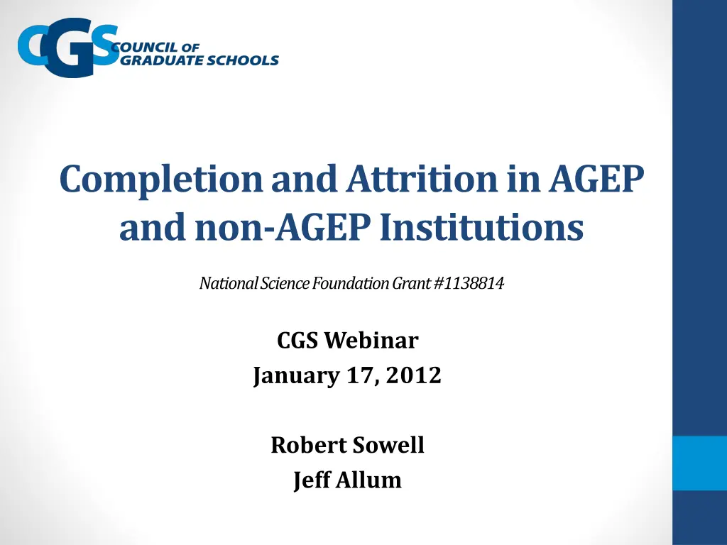 completion and attrition in agep and non agep n.w