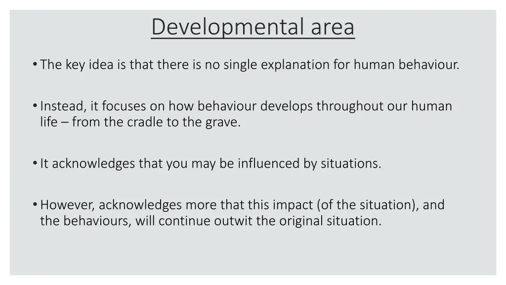 developmental area n.w