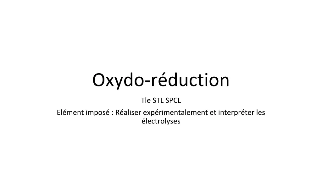oxydo r duction n.w