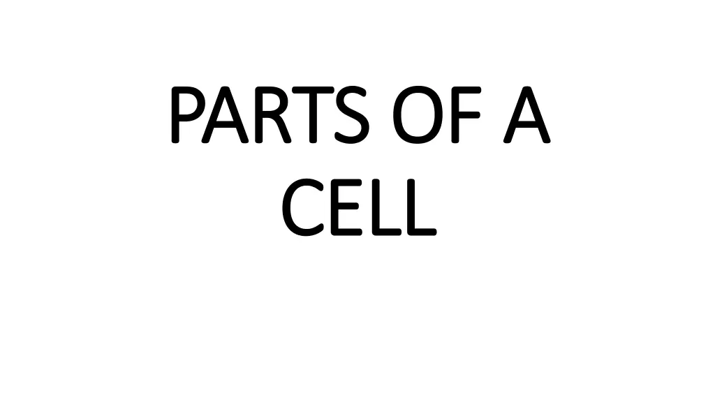 parts of a parts of a cell cell n.w
