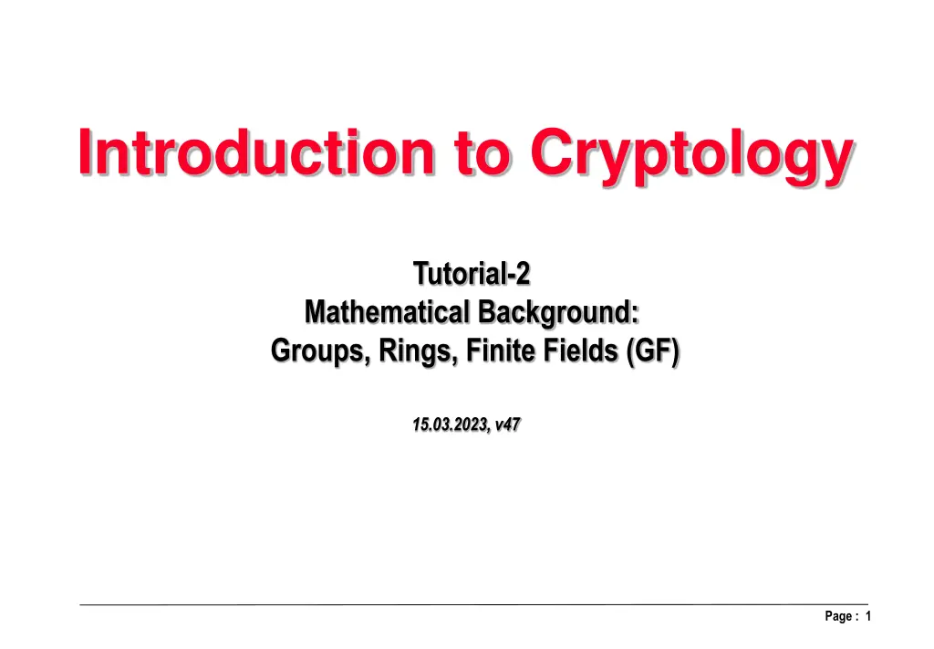 introduction to cryptology n.w