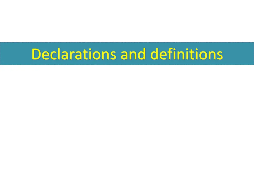 declarations and definitions n.w