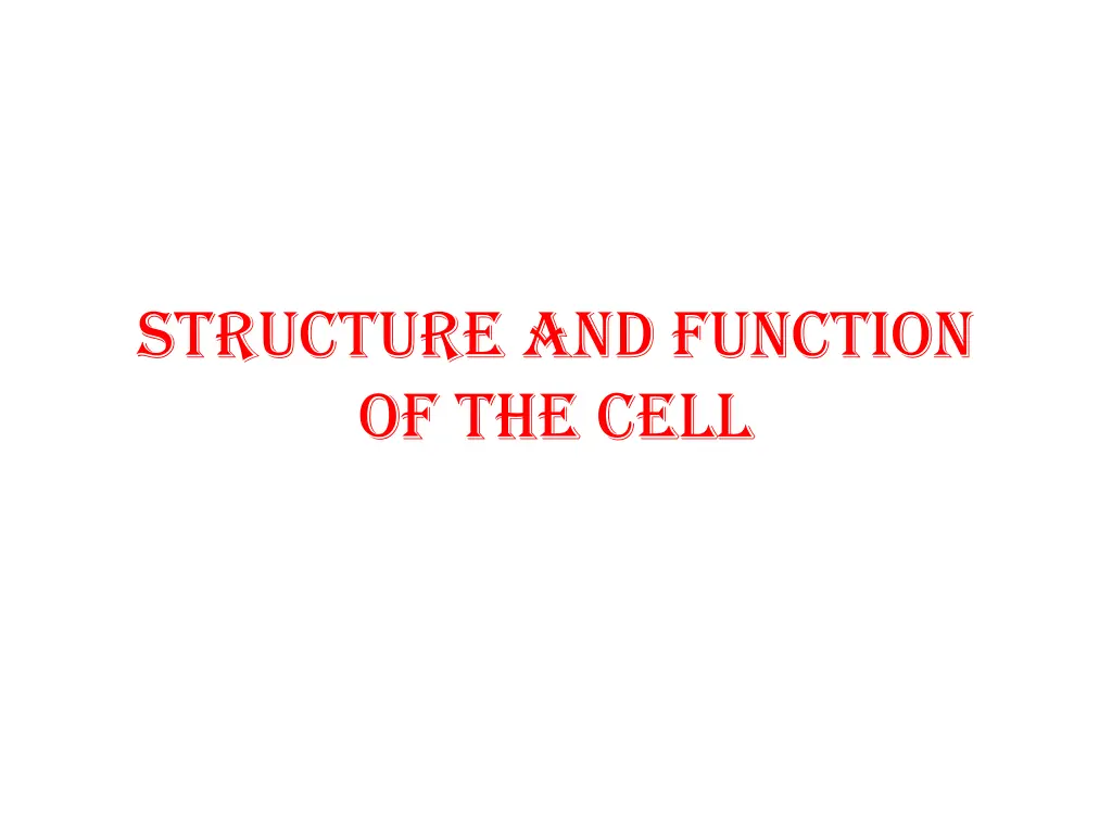 structure and function of the cell n.w