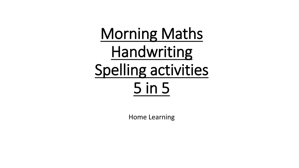 morning maths morning maths handwriting n.w